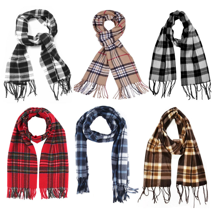 4-Piece: Women s Winter Warm Ultra- Soft Stylish Cozy Fleece Lined Scarf Perfect for Cold Weather Image 7