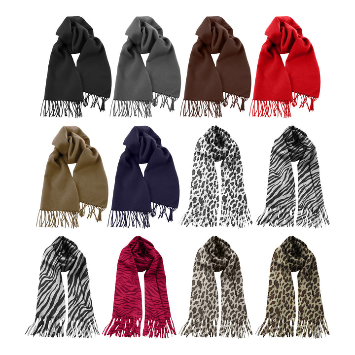 4-Piece: Women s Winter Warm Ultra- Soft Stylish Cozy Fleece Lined Scarf Perfect for Cold Weather Image 1