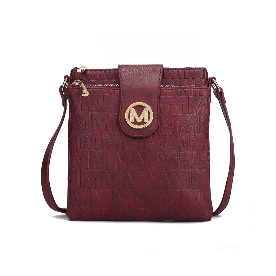 MKFCollection Sarah Signature Crossbody Bag - Vegan Leather Designer Handbag Image 1