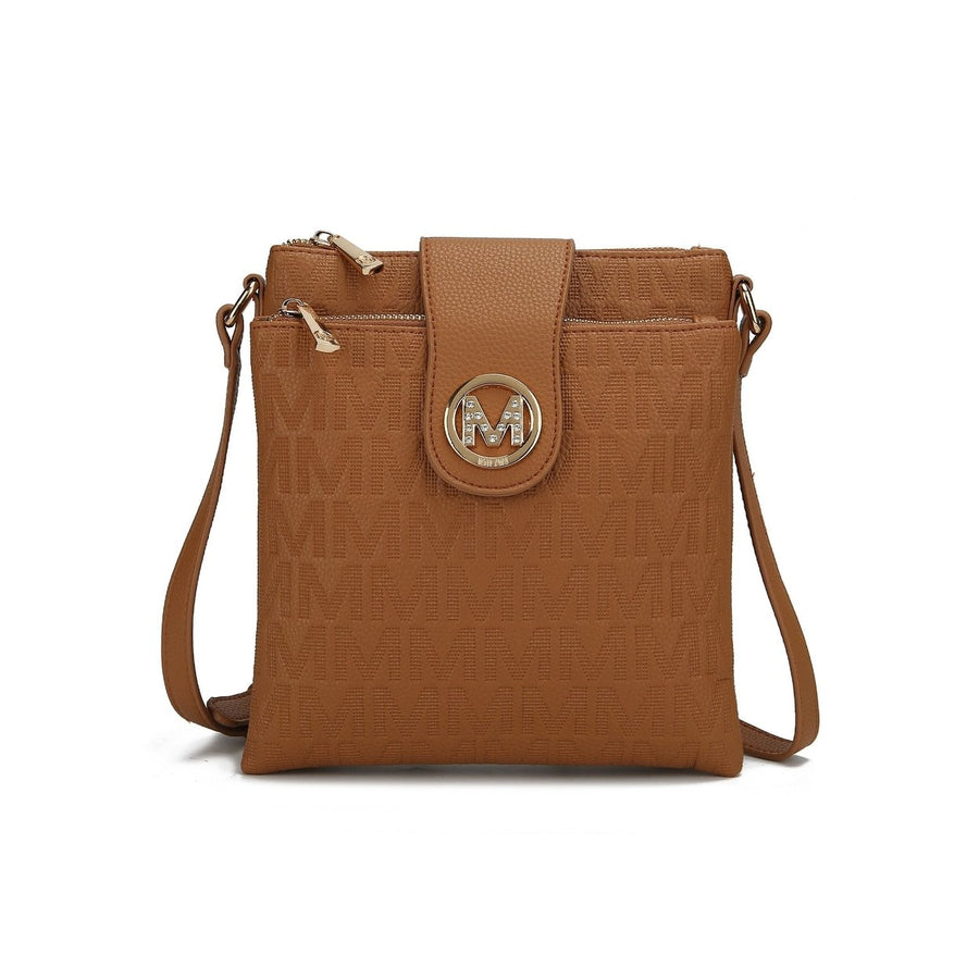 MKFCollection Marietta Signature Crossbody Bag - Vegan Leather Designer Handbag Image 1