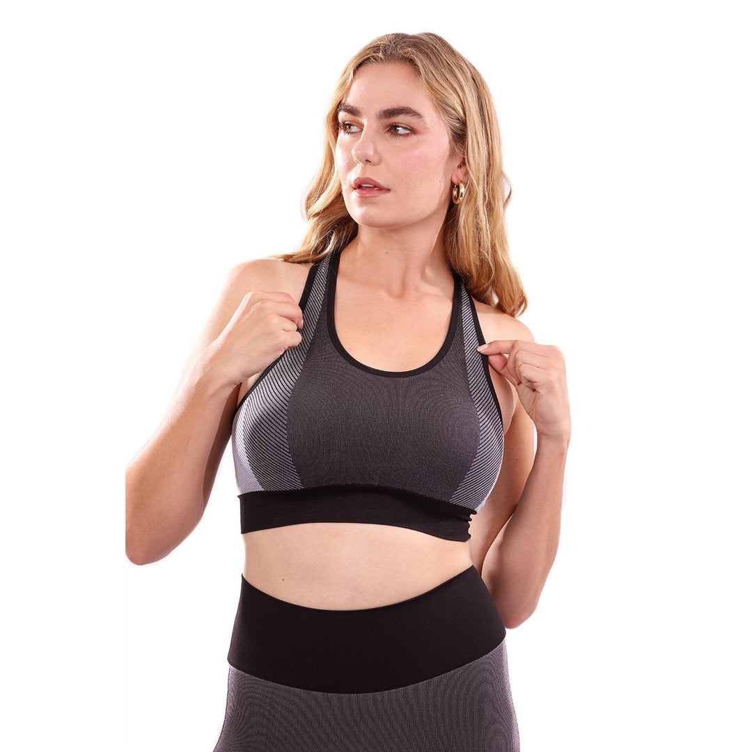 Arleta Seamless Sports Bra - Black Image 1