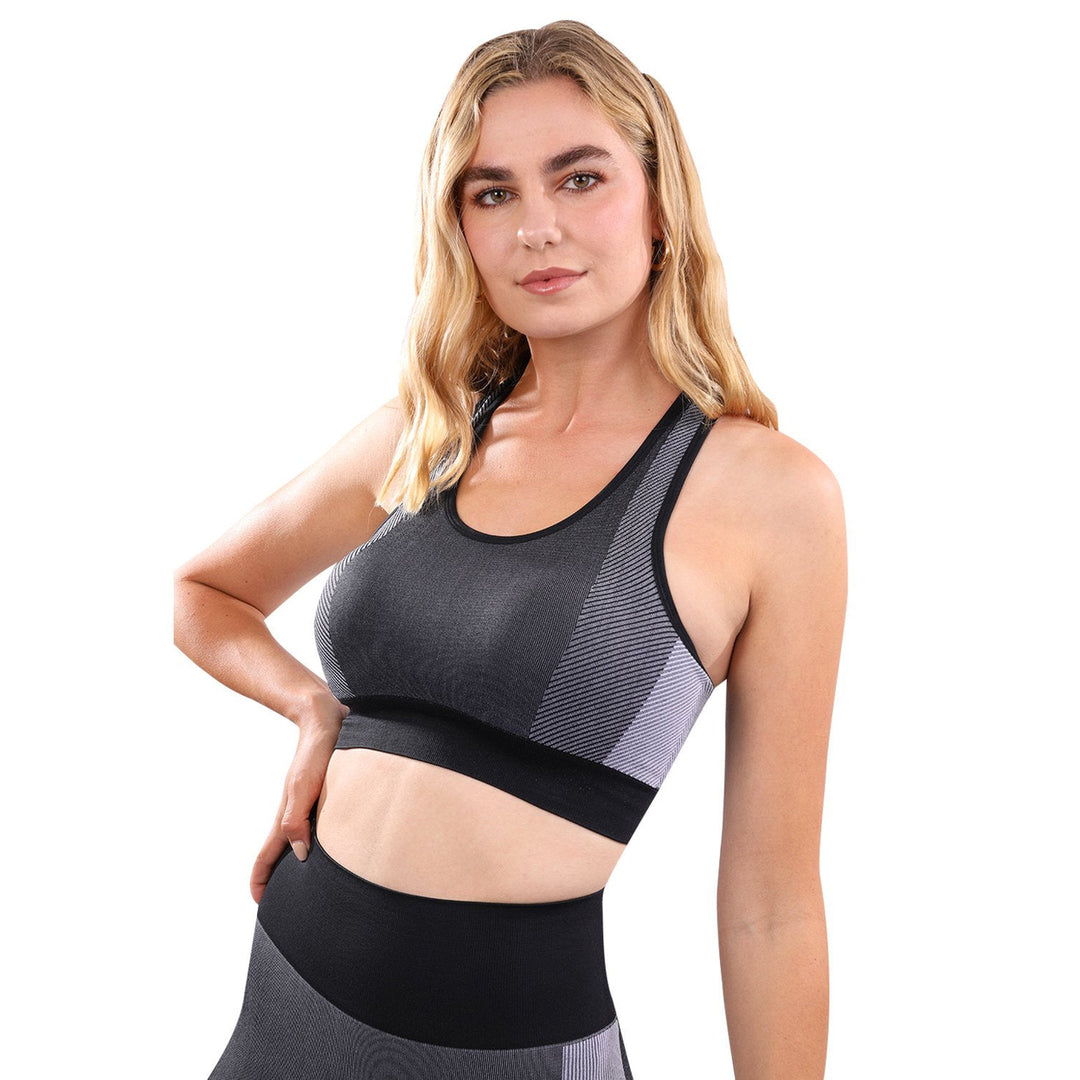 Arleta Seamless Sports Bra - Black Image 2