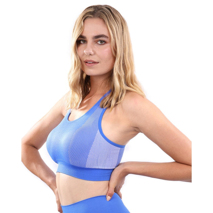 Arleta Seamless Sports Bra - Blue Image 3