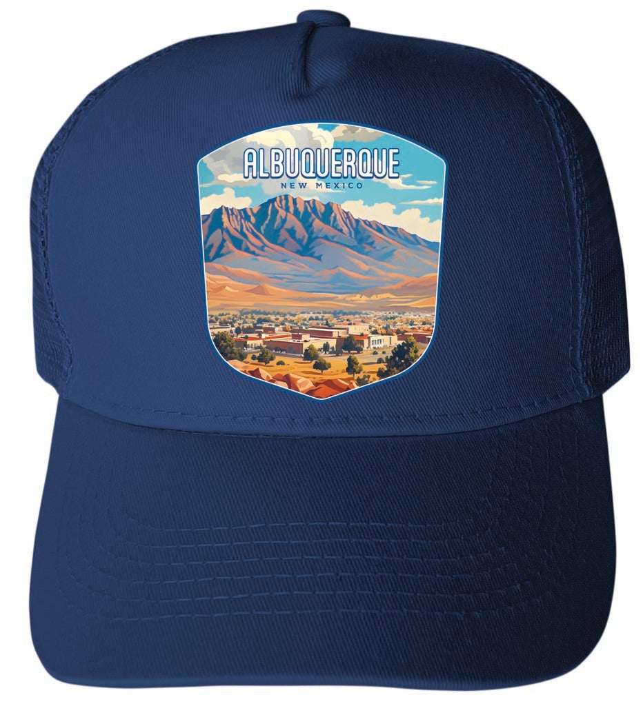 Albuquerque Mexico Design A Unisex Mesh Back Trucker Hat with Adjustable Snapback Image 2