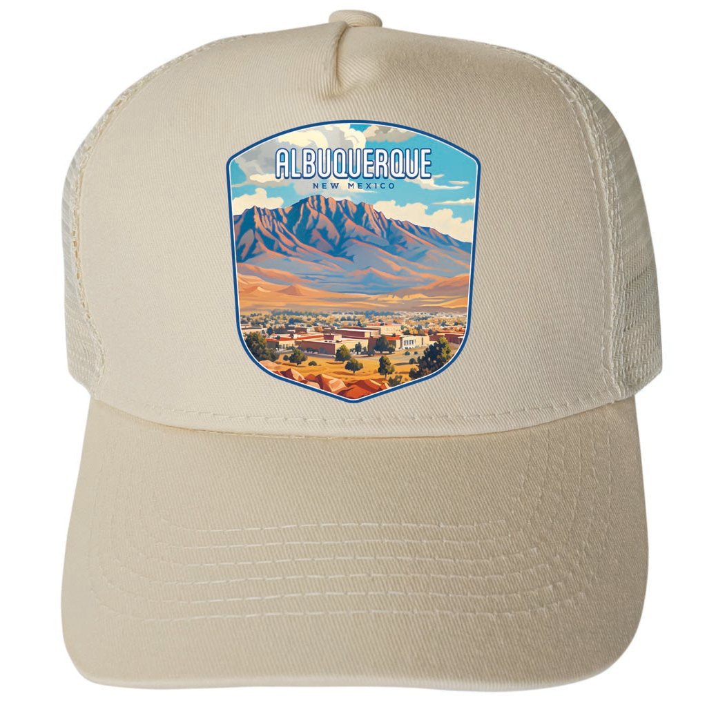 Albuquerque Mexico Design A Unisex Mesh Back Trucker Hat with Adjustable Snapback Image 4