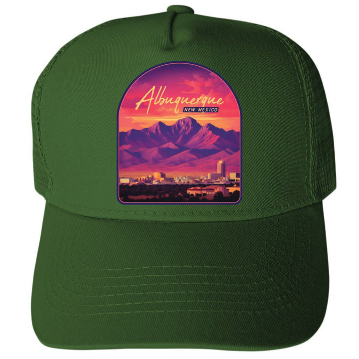 Albuquerque Mexico Design B Unisex Mesh Back Trucker Hat with Adjustable Snapback Image 1