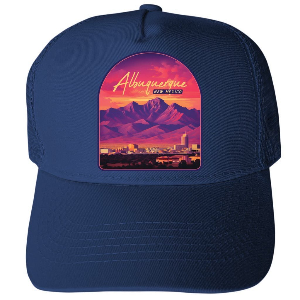 Albuquerque Mexico Design B Unisex Mesh Back Trucker Hat with Adjustable Snapback Image 2