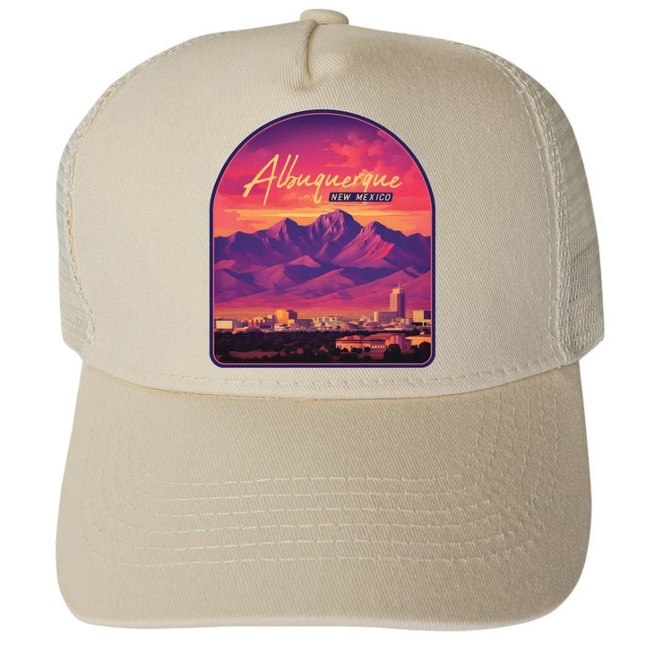 Albuquerque Mexico Design B Unisex Mesh Back Trucker Hat with Adjustable Snapback Image 3