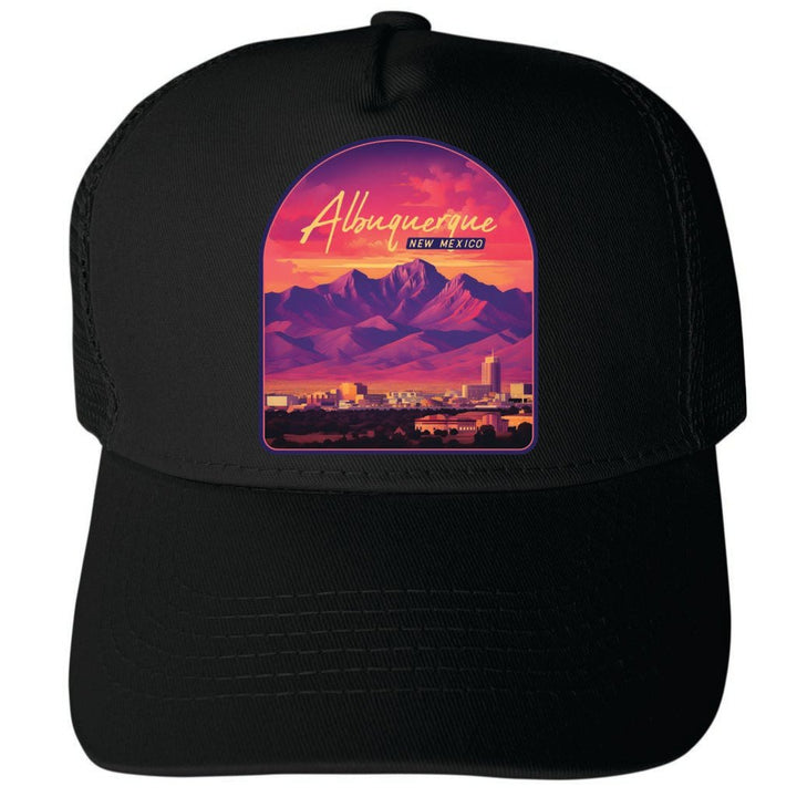 Albuquerque Mexico Design B Unisex Mesh Back Trucker Hat with Adjustable Snapback Image 4