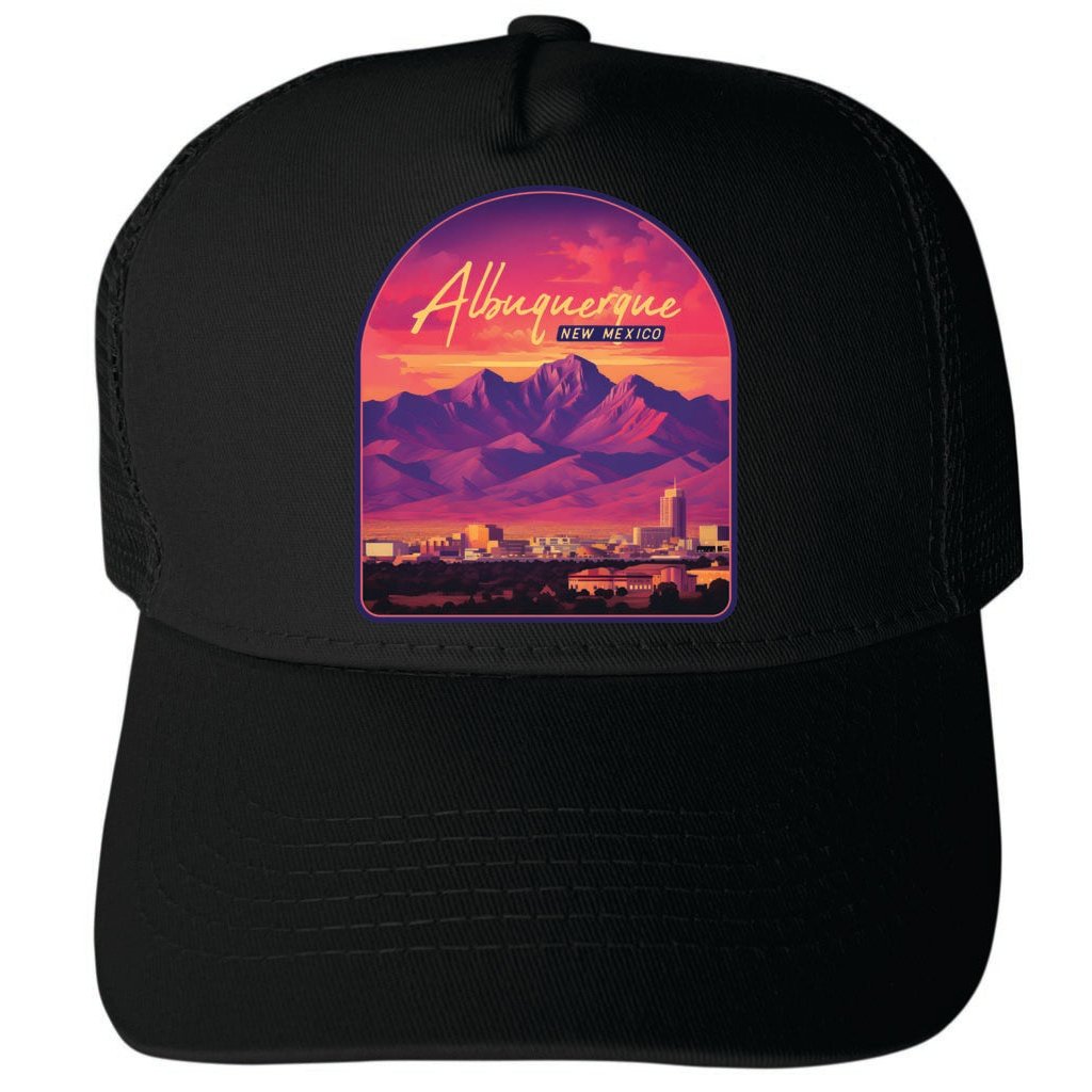 Albuquerque Mexico Design B Unisex Mesh Back Trucker Hat with Adjustable Snapback Image 1