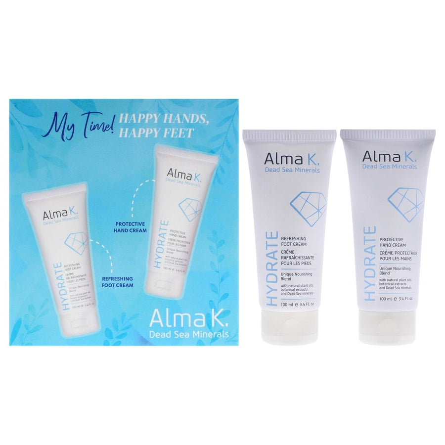 Alma K Happy Hands Happy Feet Set by Alma K for Women - 2 Pc 3.4oz Protective Hand Cream 3.4oz Refreshing Foot Cream Image 1