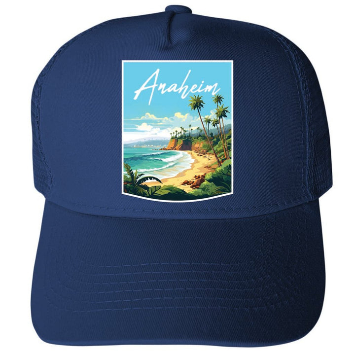 Anaheim California Design B Unisex Mesh Back Trucker Hat with Adjustable Snapback Image 2