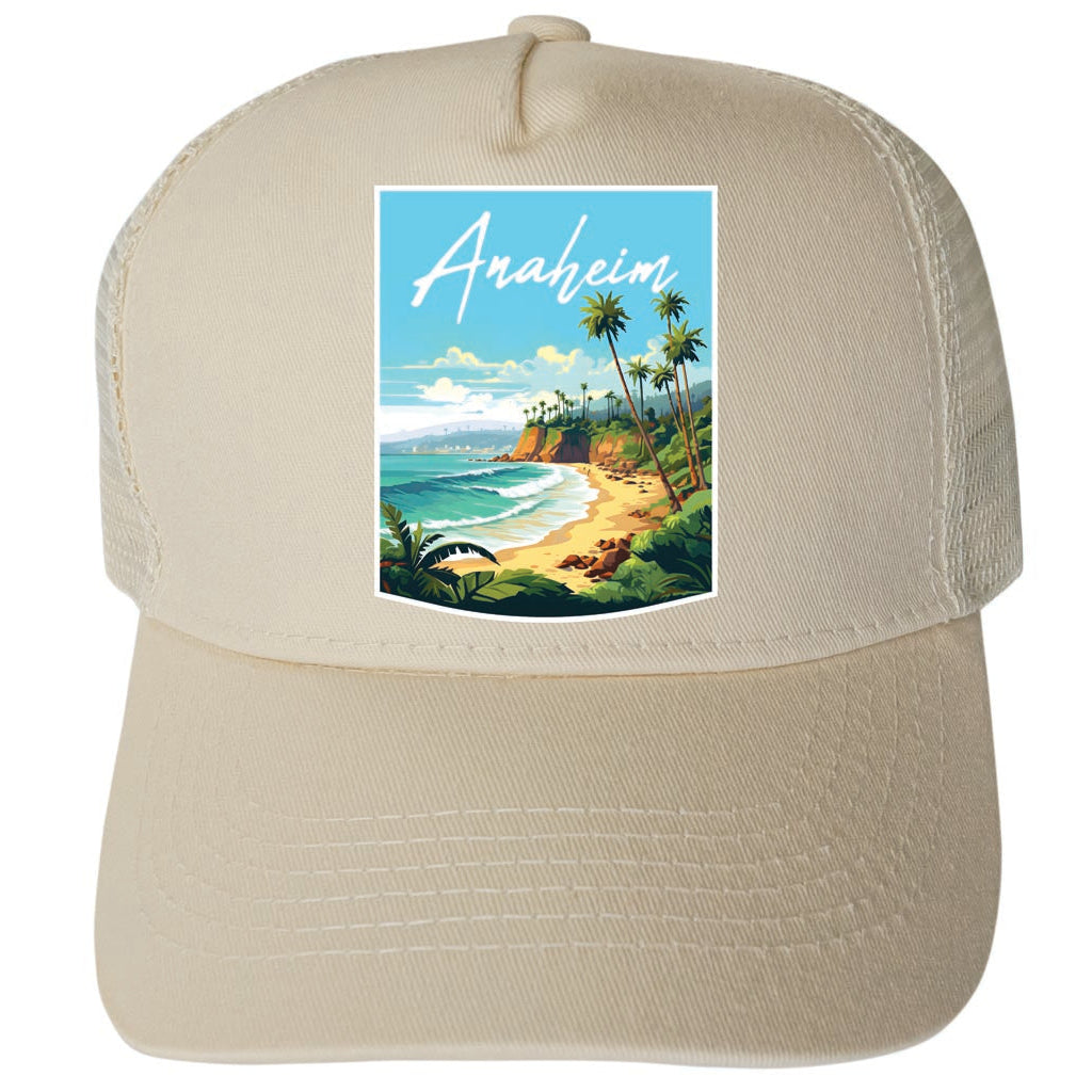 Anaheim California Design B Unisex Mesh Back Trucker Hat with Adjustable Snapback Image 3