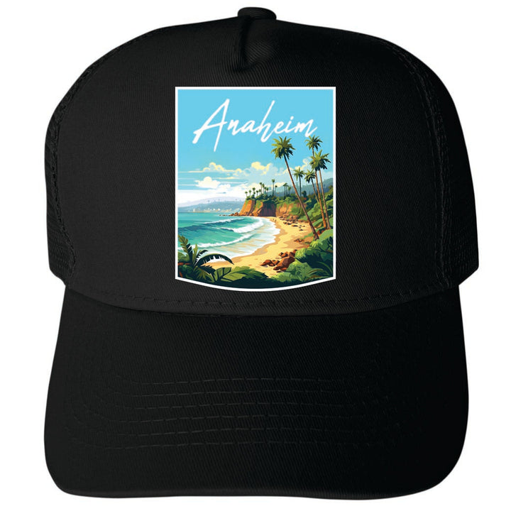 Anaheim California Design B Unisex Mesh Back Trucker Hat with Adjustable Snapback Image 1