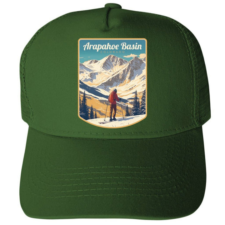 Arapahoe Basin Colorado Design A Unisex Mesh Back Trucker Hat with Adjustable Snapback Image 1