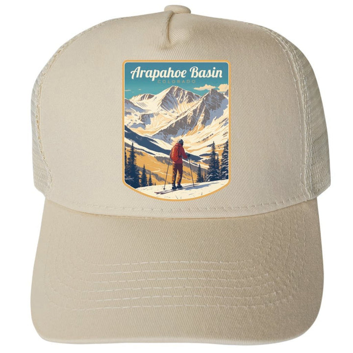 Arapahoe Basin Colorado Design A Unisex Mesh Back Trucker Hat with Adjustable Snapback Image 4