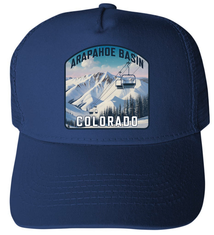 Arapahoe Basin Colorado Design B Unisex Mesh Back Trucker Hat with Adjustable Snapback Image 1