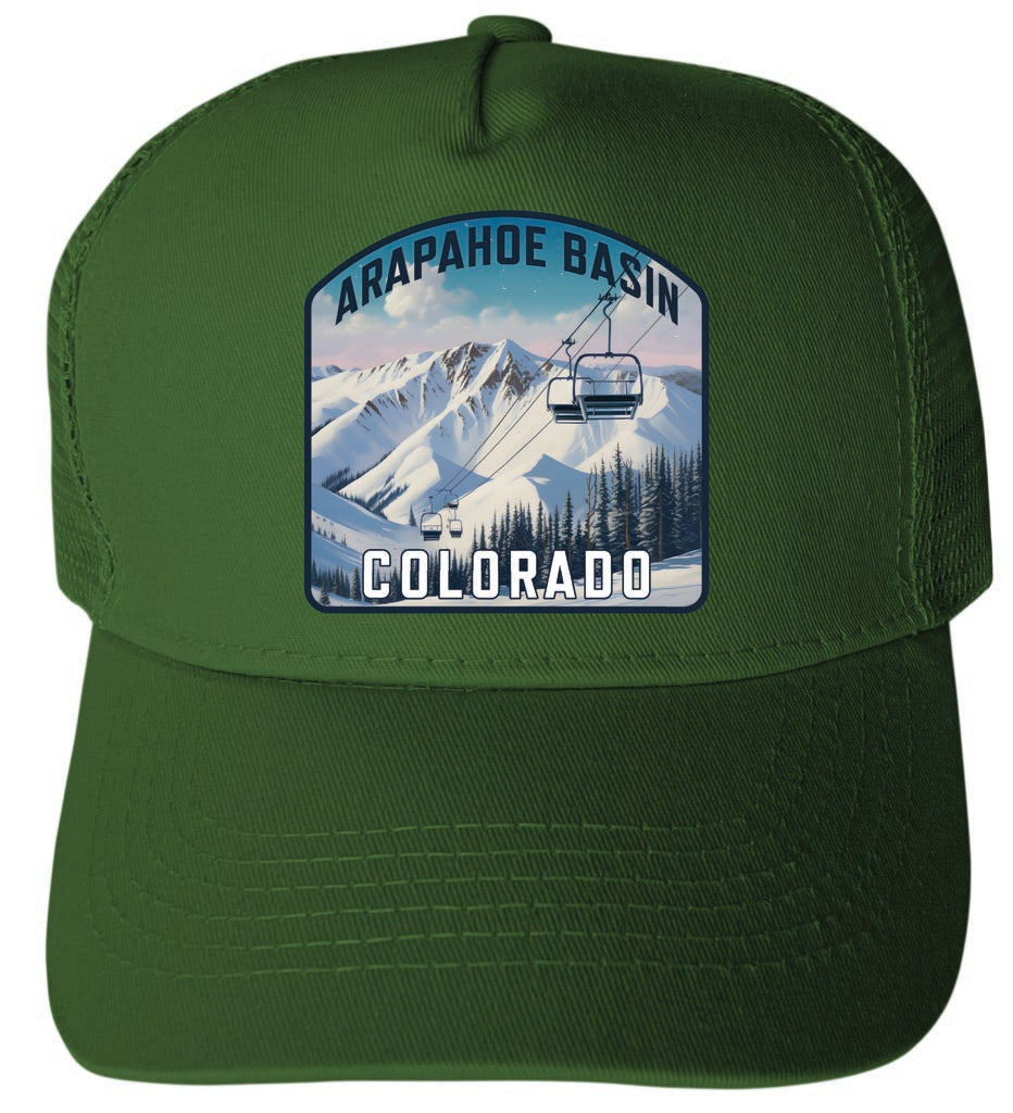 Arapahoe Basin Colorado Design B Unisex Mesh Back Trucker Hat with Adjustable Snapback Image 2