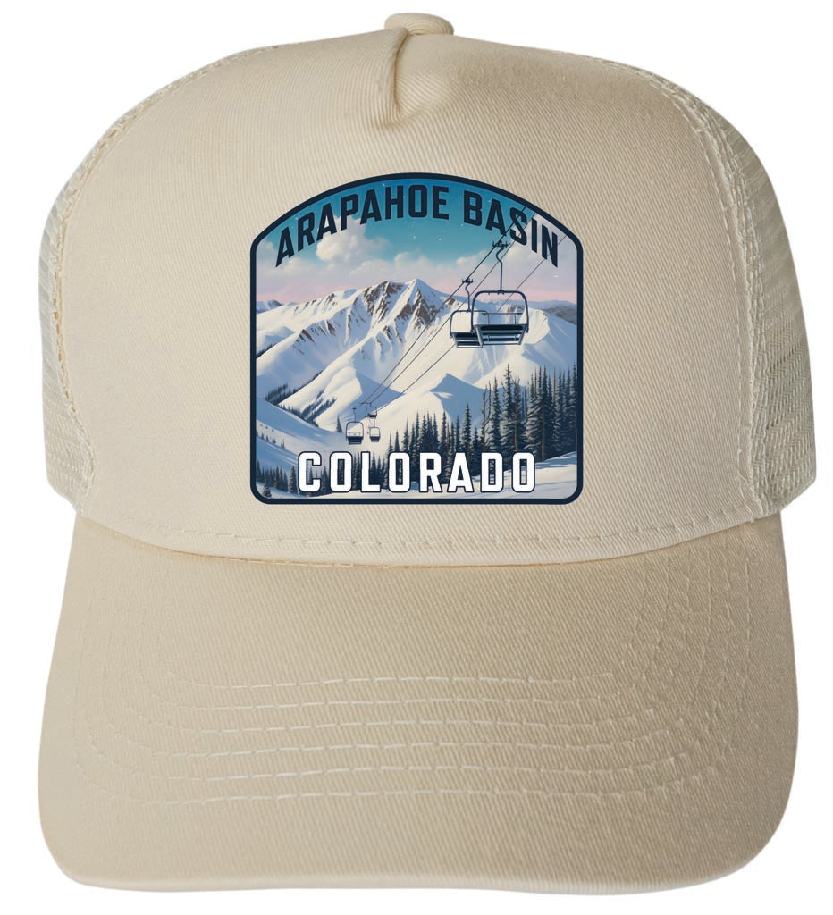 Arapahoe Basin Colorado Design B Unisex Mesh Back Trucker Hat with Adjustable Snapback Image 3