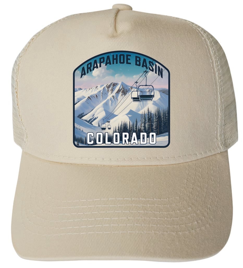 Arapahoe Basin Colorado Design B Unisex Mesh Back Trucker Hat with Adjustable Snapback Image 1