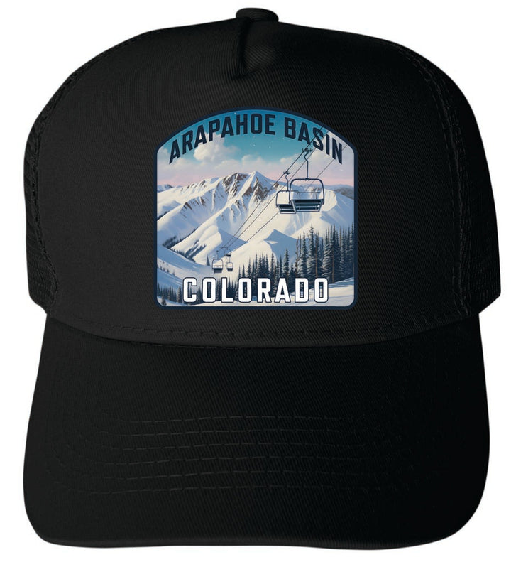 Arapahoe Basin Colorado Design B Unisex Mesh Back Trucker Hat with Adjustable Snapback Image 4