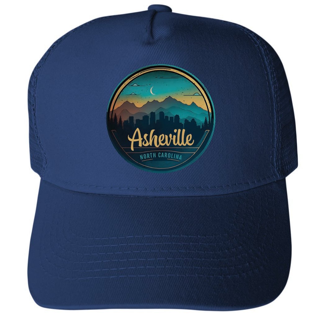 Asheville North Carolina Design A Unisex Mesh Back Trucker Hat with Adjustable Snapback Image 1