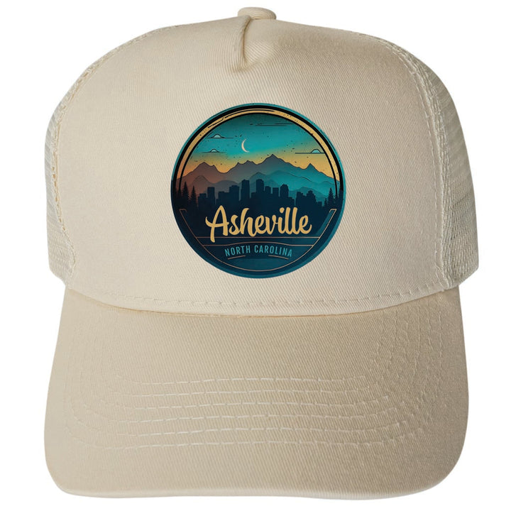 Asheville North Carolina Design A Unisex Mesh Back Trucker Hat with Adjustable Snapback Image 3