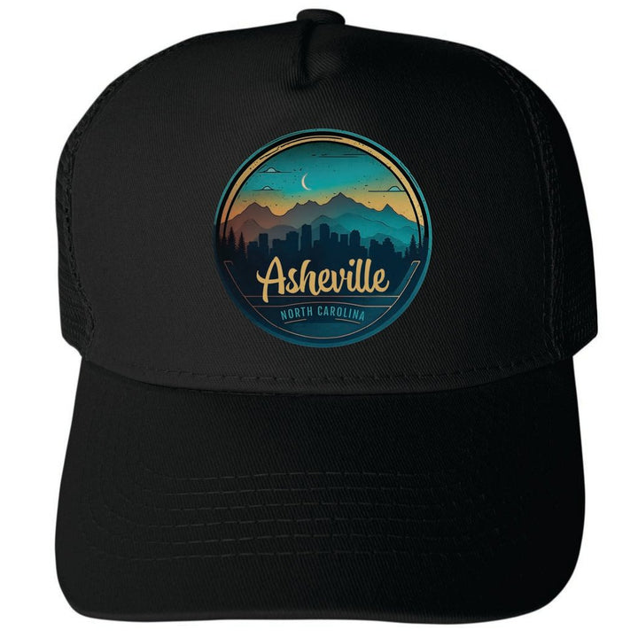 Asheville North Carolina Design A Unisex Mesh Back Trucker Hat with Adjustable Snapback Image 4