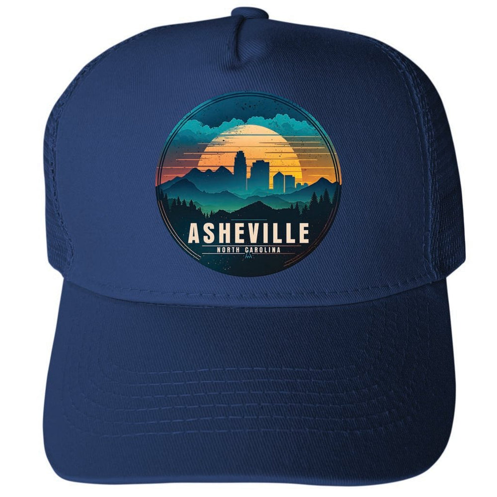 Asheville North Carolina Design B Unisex Mesh Back Trucker Hat with Adjustable Snapback Image 2