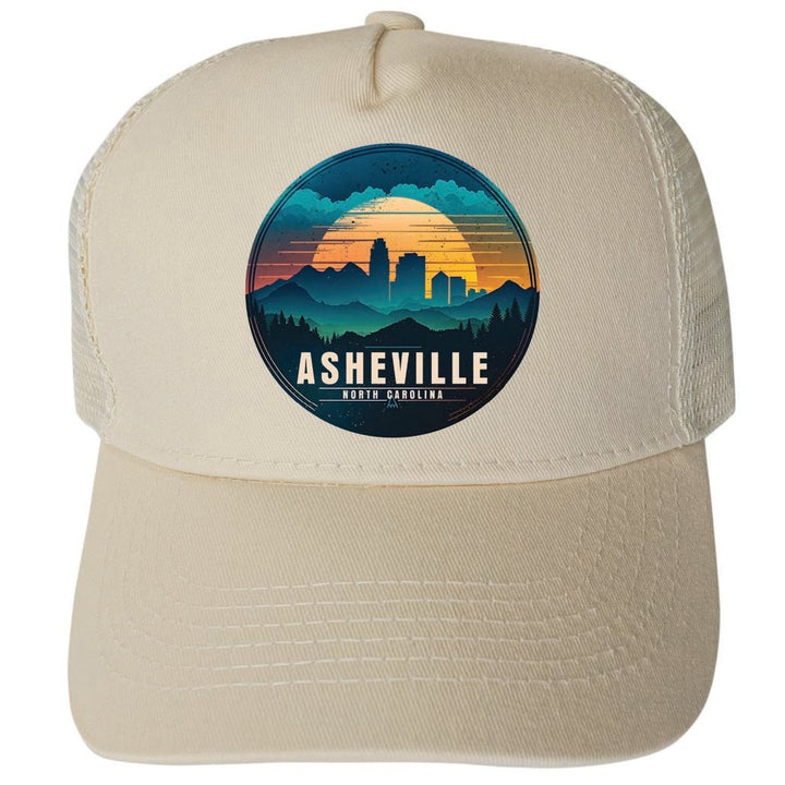 Asheville North Carolina Design B Unisex Mesh Back Trucker Hat with Adjustable Snapback Image 3