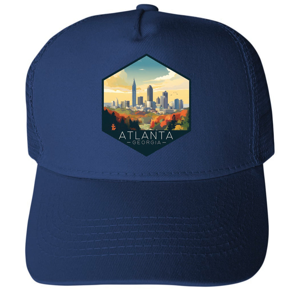 Atlanta Georgia Design A Unisex Mesh Back Trucker Hat with Adjustable Snapback Image 2