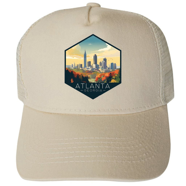 Atlanta Georgia Design A Unisex Mesh Back Trucker Hat with Adjustable Snapback Image 3