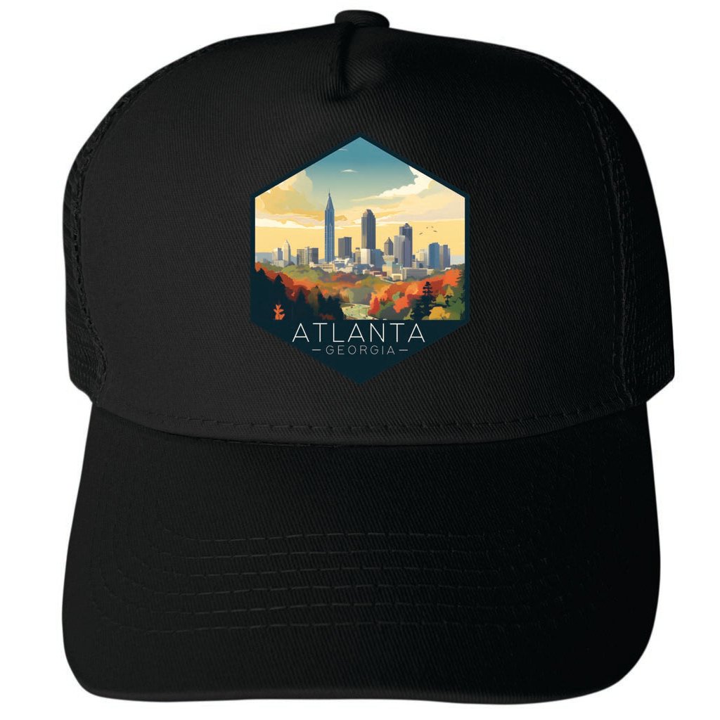 Atlanta Georgia Design A Unisex Mesh Back Trucker Hat with Adjustable Snapback Image 4