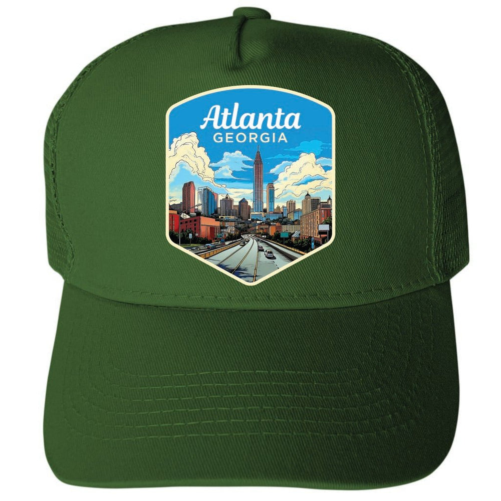 Atlanta Georgia Design B Unisex Mesh Back Trucker Hat with Adjustable Snapback Image 2