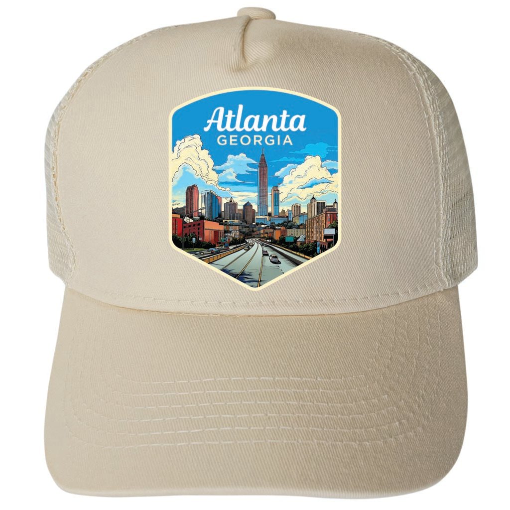 Atlanta Georgia Design B Unisex Mesh Back Trucker Hat with Adjustable Snapback Image 3