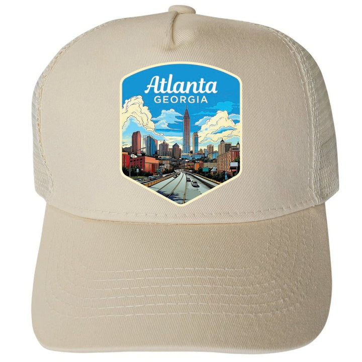 Atlanta Georgia Design B Unisex Mesh Back Trucker Hat with Adjustable Snapback Image 3