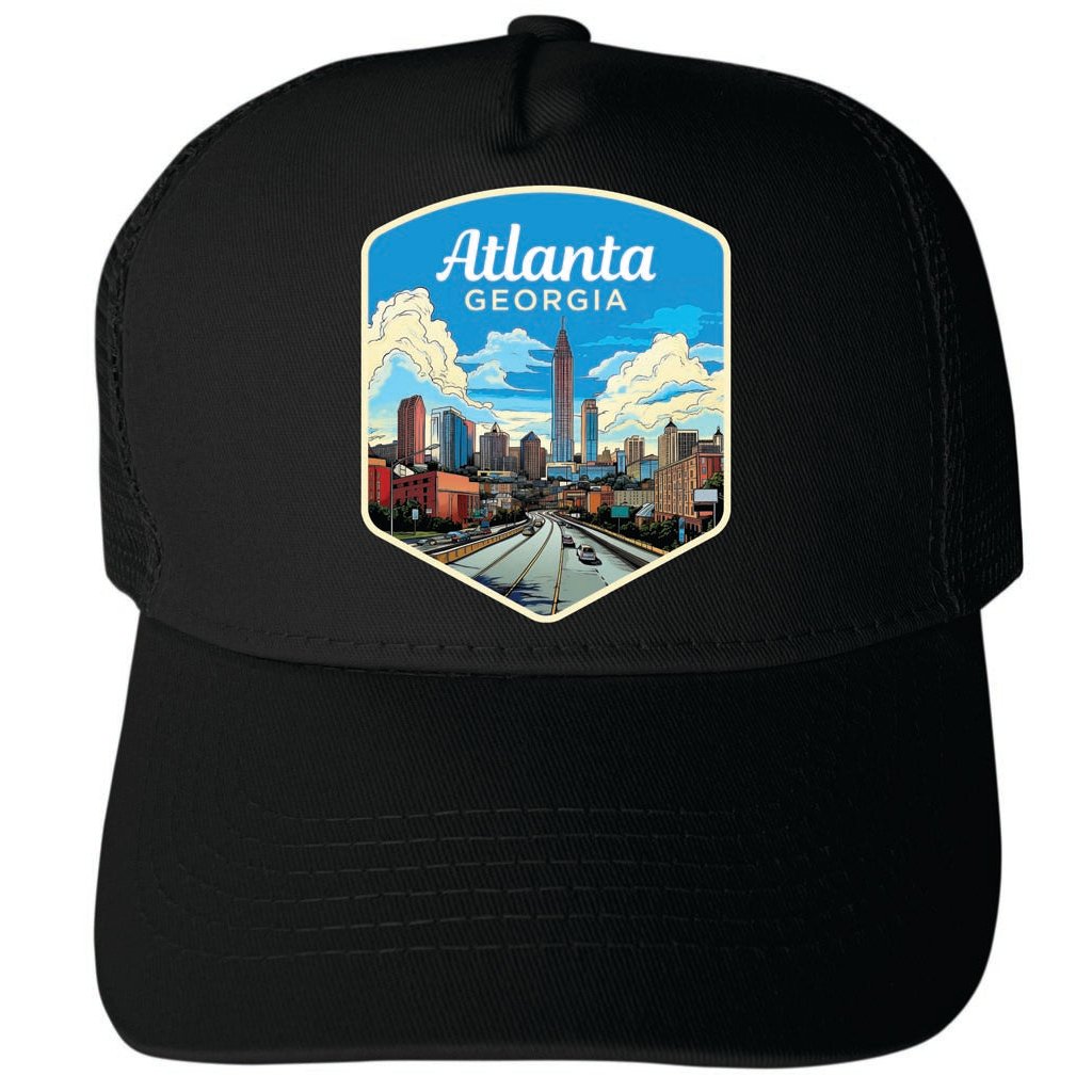 Atlanta Georgia Design B Unisex Mesh Back Trucker Hat with Adjustable Snapback Image 4