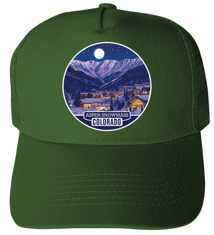 Aspen Snowmass Design B Unisex Mesh Back Trucker Hat with Adjustable Snapback Image 2