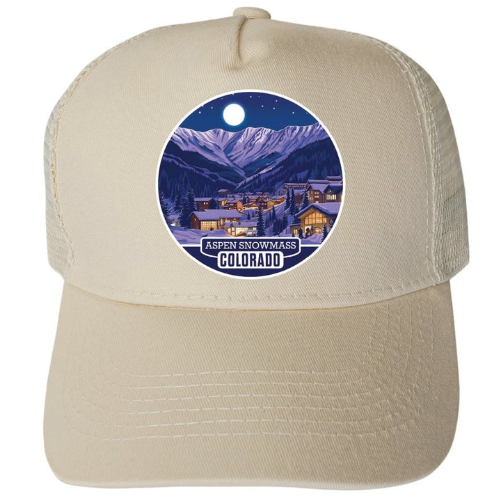 Aspen Snowmass Design B Unisex Mesh Back Trucker Hat with Adjustable Snapback Image 3