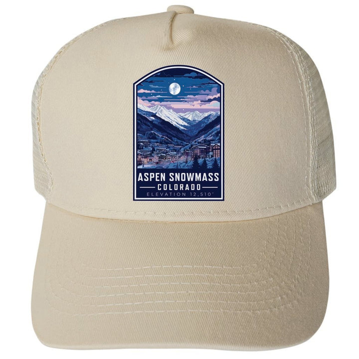 Aspen Snowmass Design C Unisex Mesh Back Trucker Hat with Adjustable Snapback Image 3