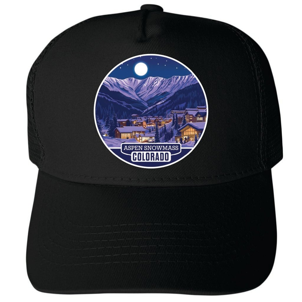 Aspen Snowmass Design B Unisex Mesh Back Trucker Hat with Adjustable Snapback Image 4