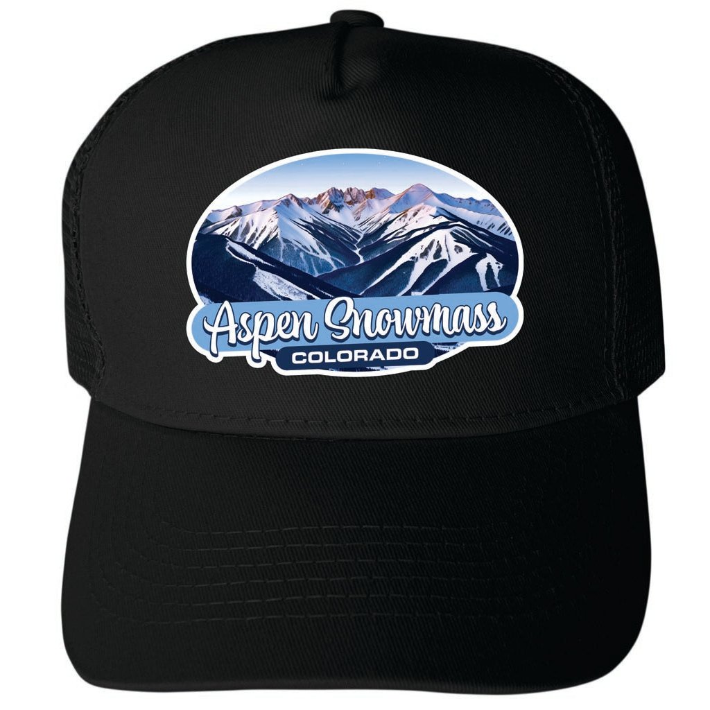 Aspen Snowmass Design A Unisex Mesh Back Trucker Hat with Adjustable Snapback Image 4