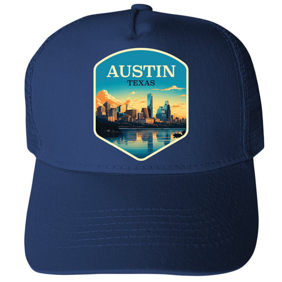 Austin Texas Design A Unisex Mesh Back Trucker Hat with Adjustable Snapback Image 1