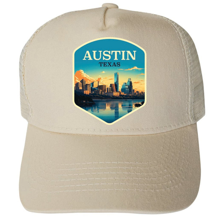 Austin Texas Design A Unisex Mesh Back Trucker Hat with Adjustable Snapback Image 3