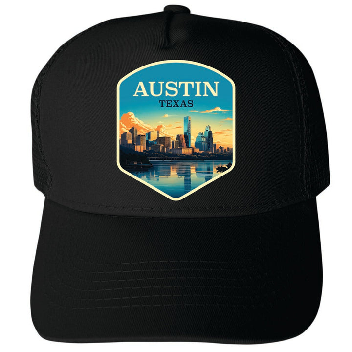 Austin Texas Design A Unisex Mesh Back Trucker Hat with Adjustable Snapback Image 4