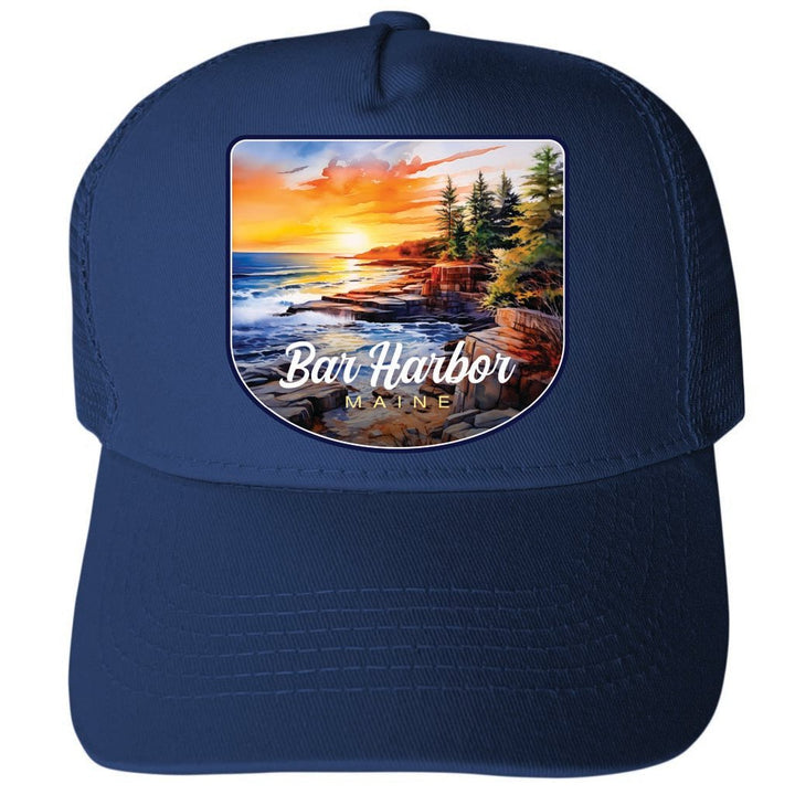 Bar Harbor Maine Design B Unisex Mesh Back Trucker Hat with Adjustable Snapback Image 4