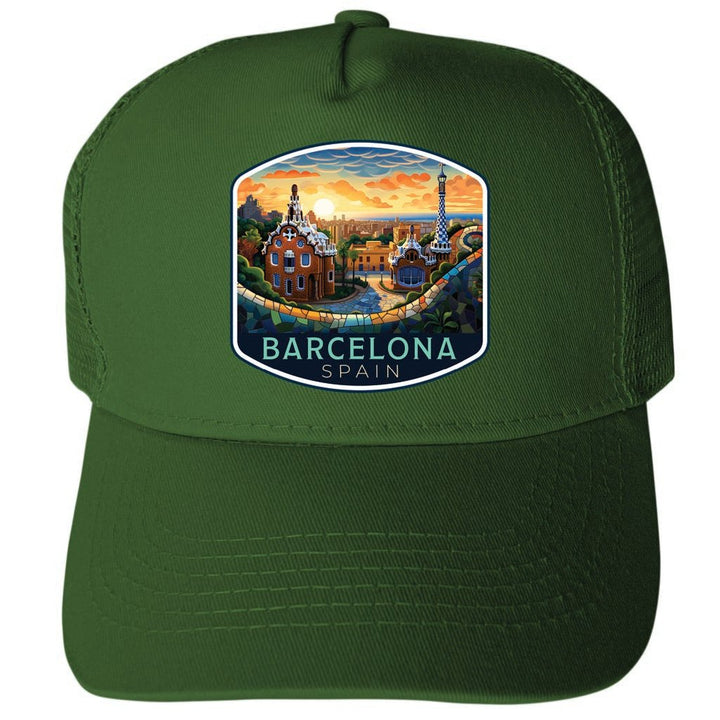 Barcelona Spain Design B Unisex Mesh Back Trucker Hat with Adjustable Snapback Image 4