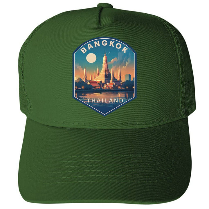 Bangkok Thailand Design B Unisex Mesh Back Trucker Hat with Adjustable Snapback Image 2