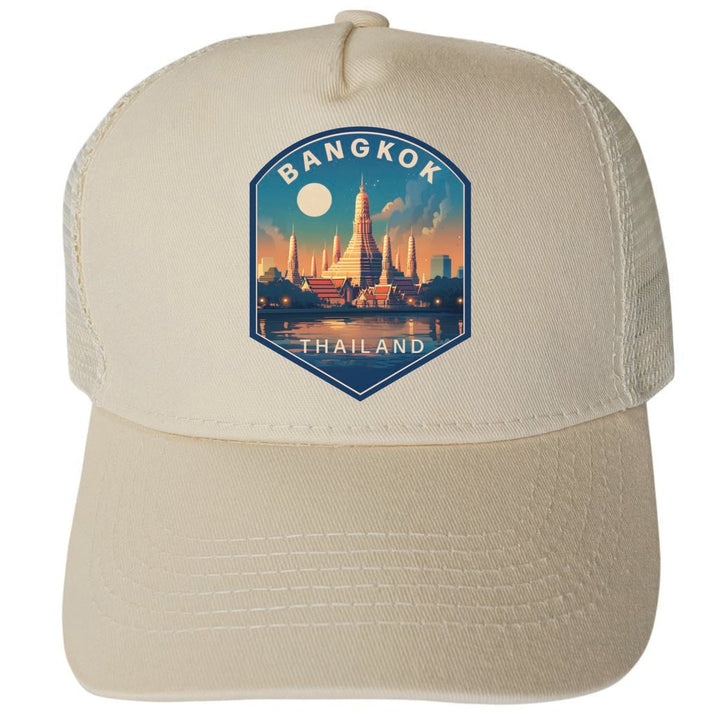 Bangkok Thailand Design B Unisex Mesh Back Trucker Hat with Adjustable Snapback Image 3