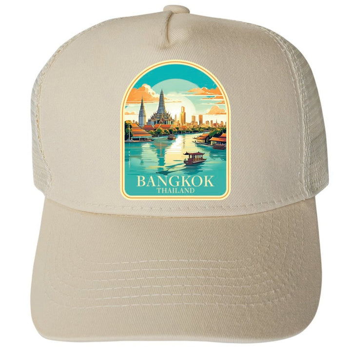 Bangkok Thailand Design A Unisex Mesh Back Trucker Hat with Adjustable Snapback Image 3